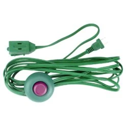 Northlight Indoor Power Extension Cord With Foot Switch And 3-Outlets - 9' - Green -Northlight 6918029837643670176 2