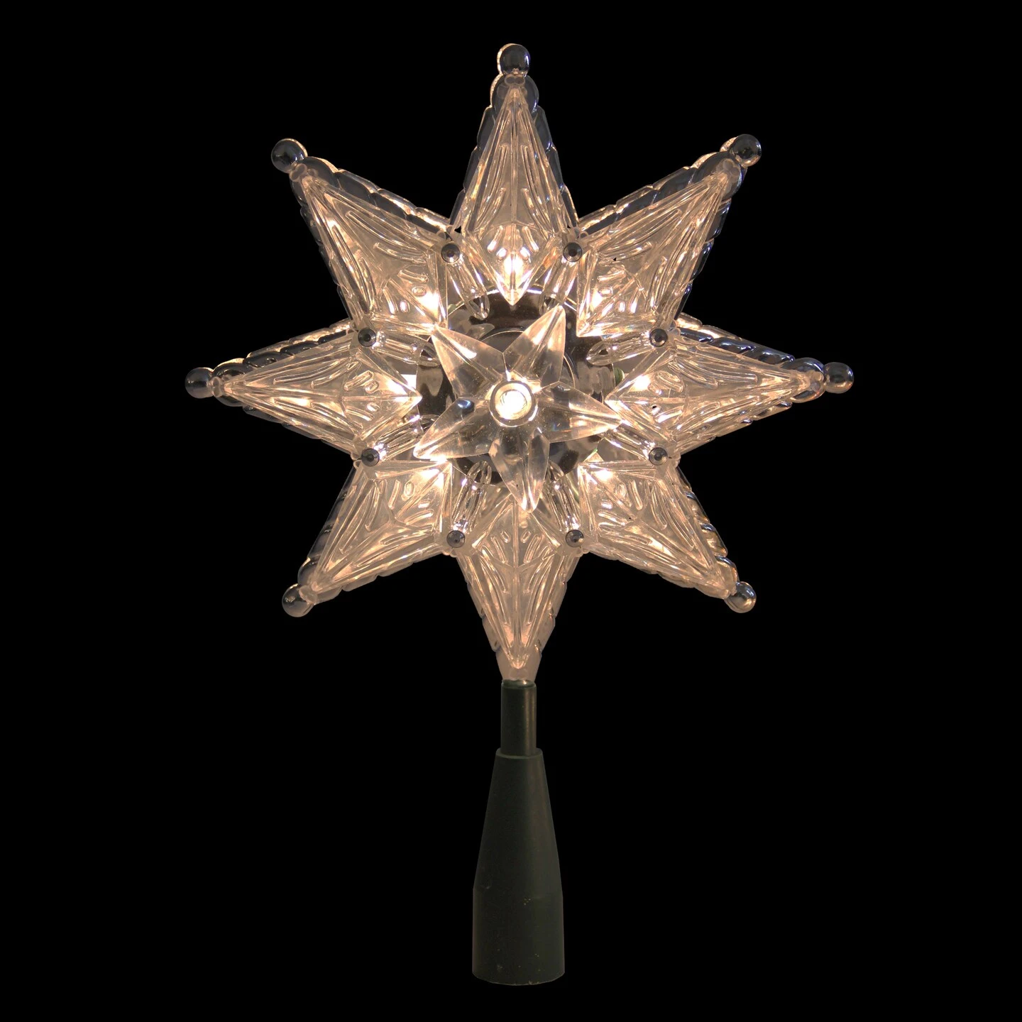 Northlight 8" Lighted Silver And Clear Mosaic Star Christmas Tree Topper - Clear Lights 5 Northlight 8" Lighted Silver And Clear Mosaic Star Christmas Tree Topper - Clear Lights - Image 3
