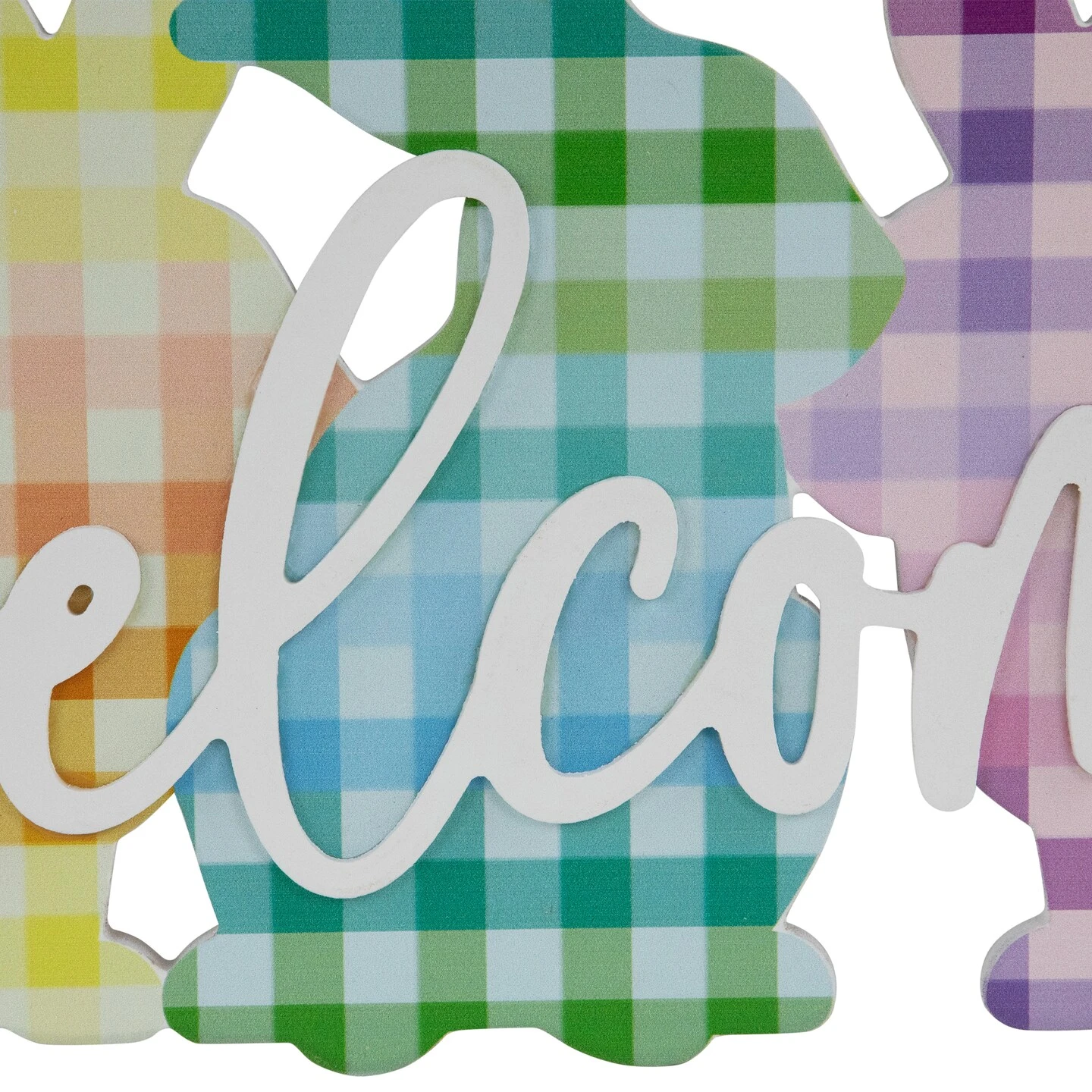 Northlight Gingham Bunnies Welcome Easter Wall Sign - 13.75" Multi 9 Northlight Gingham Bunnies Welcome Easter Wall Sign - 13.75" Multi - Image 7