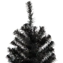 Northlight Holographic Black Slim Artificial Tinsel Halloween Tree - 4' - Black - Unlit -Northlight 6918043964261942496