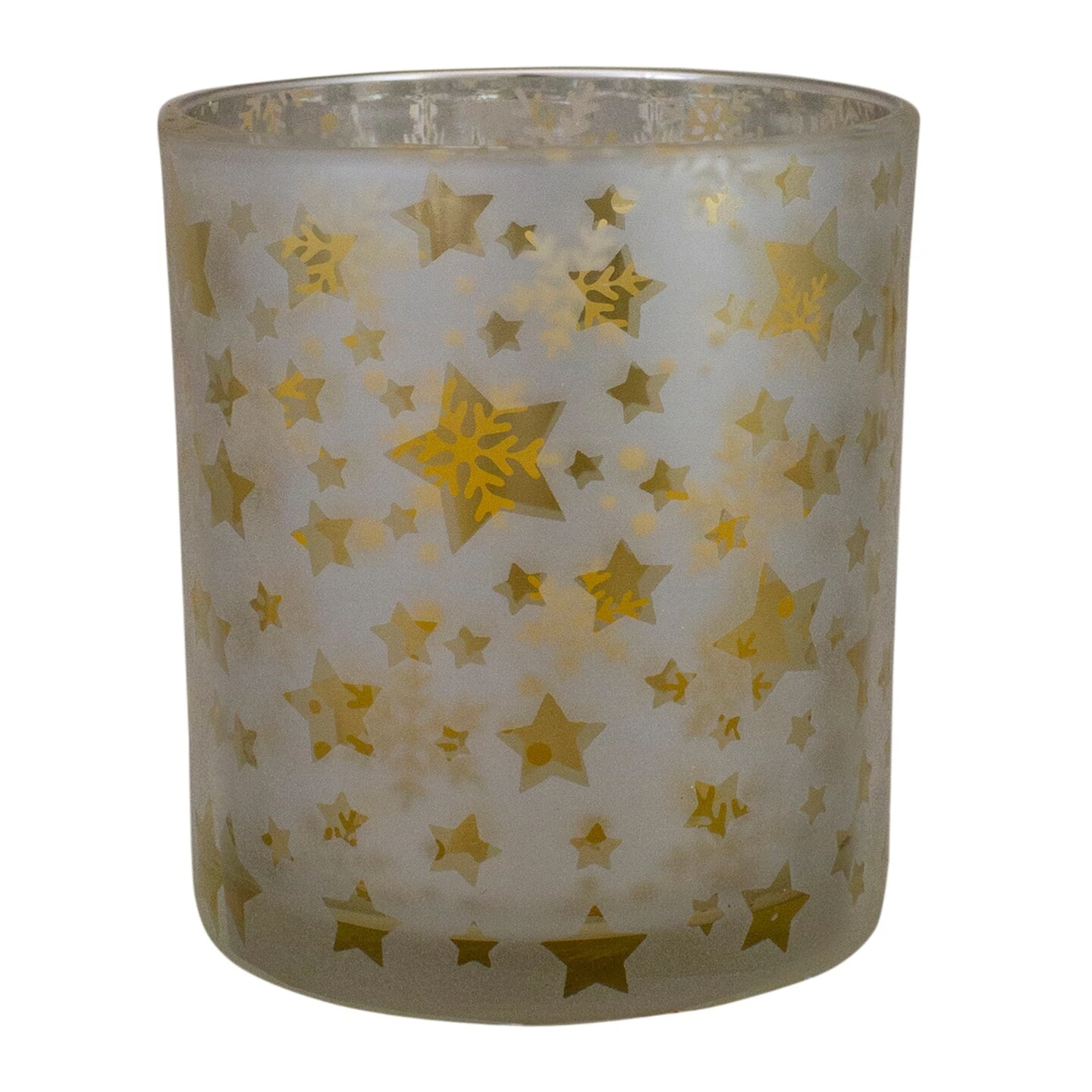 Northlight 3" Matte Silver And Gold Stars And Snowflakes Flameless Glass Candle Holder 8 Northlight 3" Matte Silver And Gold Stars And Snowflakes Flameless Glass Candle Holder - Image 6