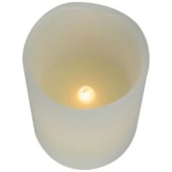 Northlight LED Flameless Flickering Wax Pillar Candles - 7" - Cream - Set Of 4 Ivory -Northlight 6918043965468001504