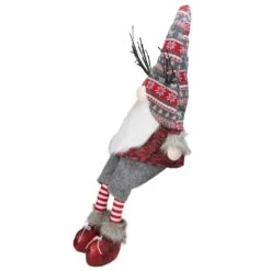 Northlight LED Christmas Gnome With Antlers And Dangling Legs - 30" - Gray And Red 13 Northlight LED Christmas Gnome With Antlers And Dangling Legs - 30" - Gray And Red -Northlight 6918043965900014816
