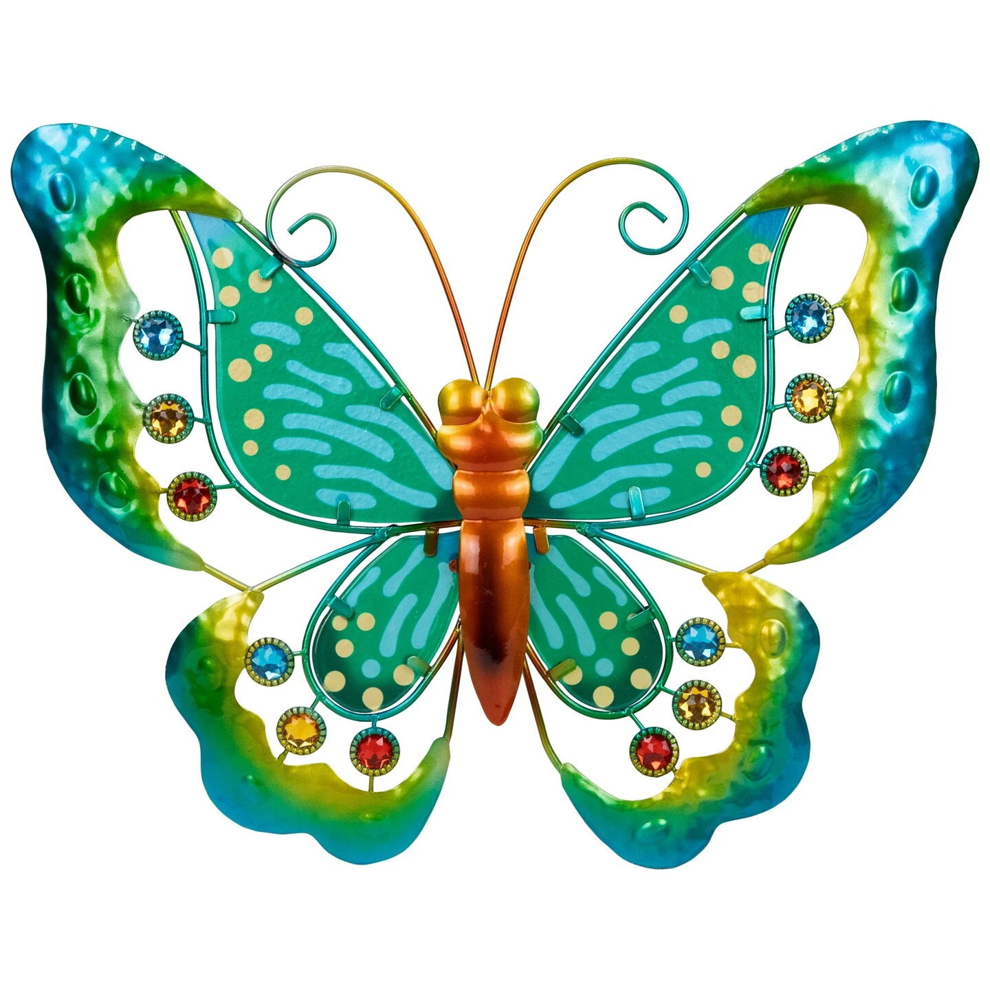 Northlight Green Metal Butterfly Outdoor Garden Wall Hanging - 12" 4 Northlight Green Metal Butterfly Outdoor Garden Wall Hanging - 12" - Image 2