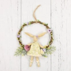 Northlight Girl Bunny Artificial Floral Easter Wreath - 10" - Green Yellow 14 Northlight Girl Bunny Artificial Floral Easter Wreath - 10" - Green Yellow -Northlight 6918048585183736848