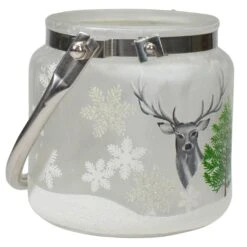 Northlight 4" Deer, Pine And Snowflakes Hand Painted Flameless Glass Candle Lantern Gray 12 Northlight 4" Deer, Pine And Snowflakes Hand Painted Flameless Glass Candle Lantern Gray -Northlight 6918053301546009824