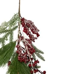 Northlight 28" Frosted Red Berries And Pine Cones Artificial Christmas Teardrop Swag Green -Northlight 6918053302179349728