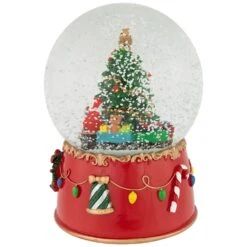 Northlight Train And Christmas Tree Village Musical Snow Globe - 8" Red 12 Northlight Train And Christmas Tree Village Musical Snow Globe - 8" Red -Northlight 6918072848642295008