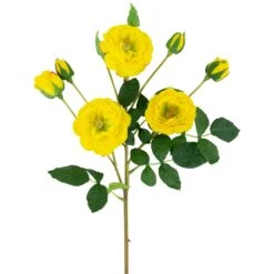 Northlight Real Touch™ Yellow Artificial Camellia Rose Floral Sprays, Set Of 6 - 23" -Northlight 6918072848695051488
