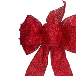Northlight Glittered 6-Loop Christmas Bow Decoration - 9" X 14" - Red -Northlight 6918072849760404704