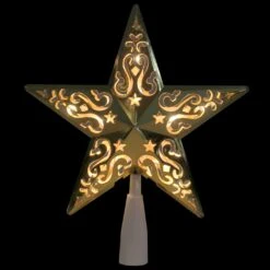 Northlight 8.5" Lighted Gold And White Star Cut-Out Design Christmas Tree Topper - Clear Lights 11 Northlight 8.5" Lighted Gold And White Star Cut-Out Design Christmas Tree Topper - Clear Lights -Northlight 6918072849766696160