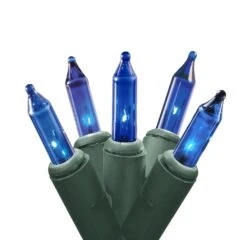 Northlight Mini Net Style Incandescent Christmas Lights - 2' X 8' - Blue - Green Wire