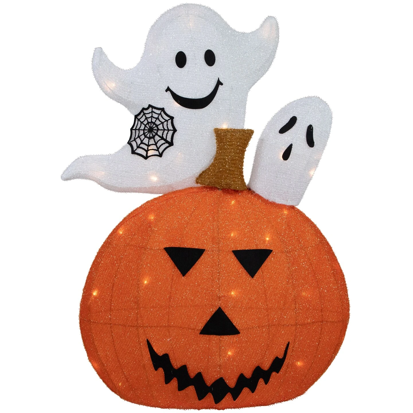 Northlight LED Lighted Jack-O-Lantern And Ghosts Halloween Decoration - 27.5" - Clear Lights Orange 4 Northlight LED Lighted Jack-O-Lantern And Ghosts Halloween Decoration - 27.5" - Clear Lights Orange - Image 2