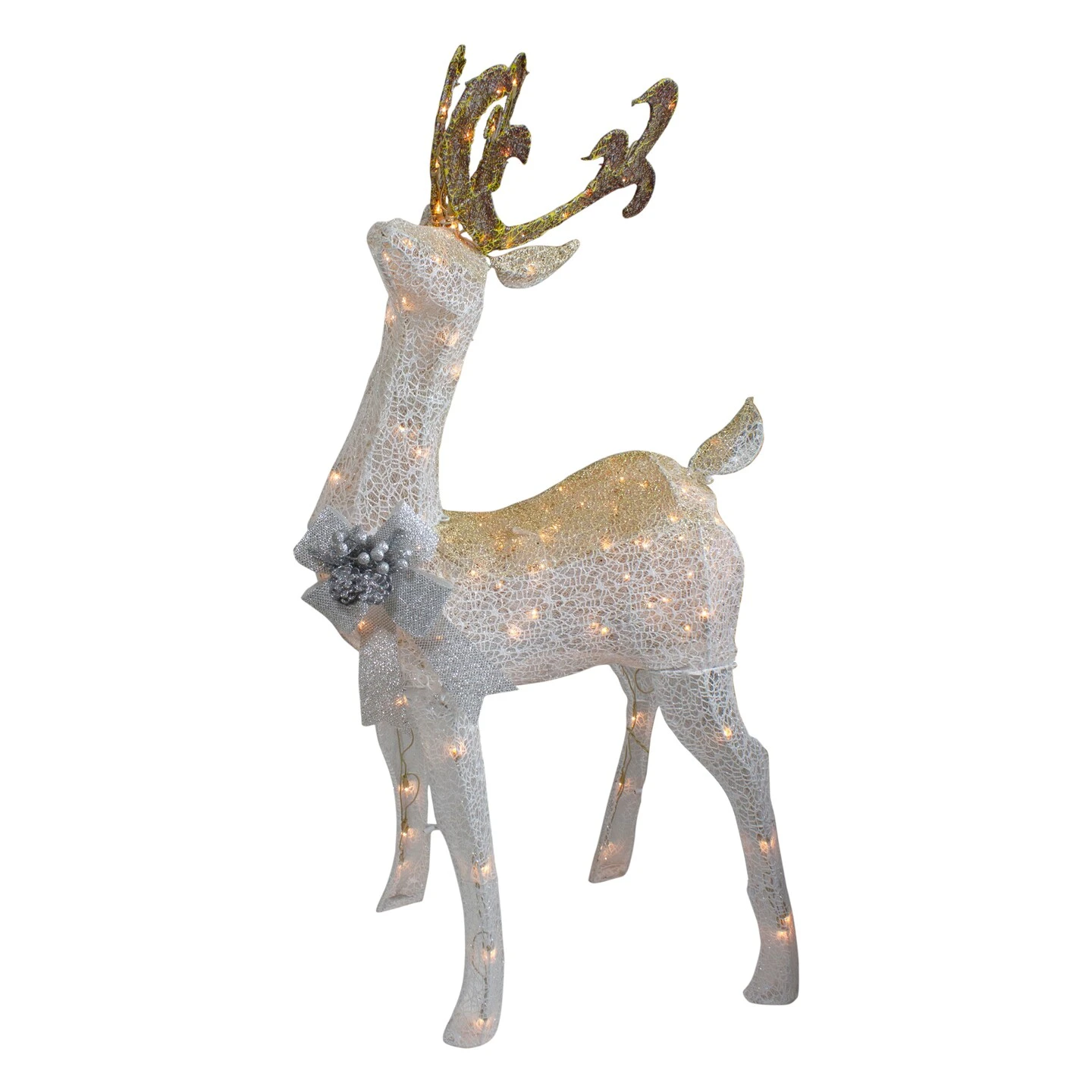 Northlight Lighted Standing Buck Outdoor Christmas Decoration - 48" - Warm White Lights 9 Northlight Lighted Standing Buck Outdoor Christmas Decoration - 48" - Warm White Lights - Image 7