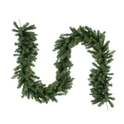 Northlight Pre-Lit Canadian Pine Artificial Christmas Garland - 9' X 14" - Multi Lights Green