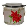 Northlight 4" Hand-Painted Red Poinsettias And Gold Flameless Glass Christmas Candle Holder