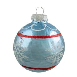 Northlight 4ct Silver And Blue Snowflake Glass Ball Christmas Ornament 2.75" (70mm) 15 Northlight 4ct Silver And Blue Snowflake Glass Ball Christmas Ornament 2.75" (70mm) -Northlight 8070648230592791776