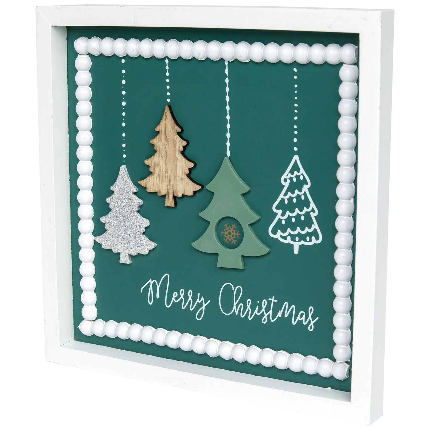 Northlight Merry Christmas Trees Framed Wall Art- 9.5" X 9.5" White 7 Northlight Merry Christmas Trees Framed Wall Art- 9.5" X 9.5" White - Image 5