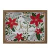 Northlight Lighted Wooden Frame Poinsettia "Joy To The World" Christmas Plaque - 11.75" Brown
