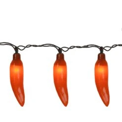 Northlight 35-Count Orange Chili Pepper Patio String Light Set, 22.5ft Brown Wire