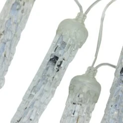 Northlight LED Transparent Dripping Icicles Christmas Tube Lights - Polar White - 14.25' Clear Wire - 16ct -Northlight 8070951342439785120