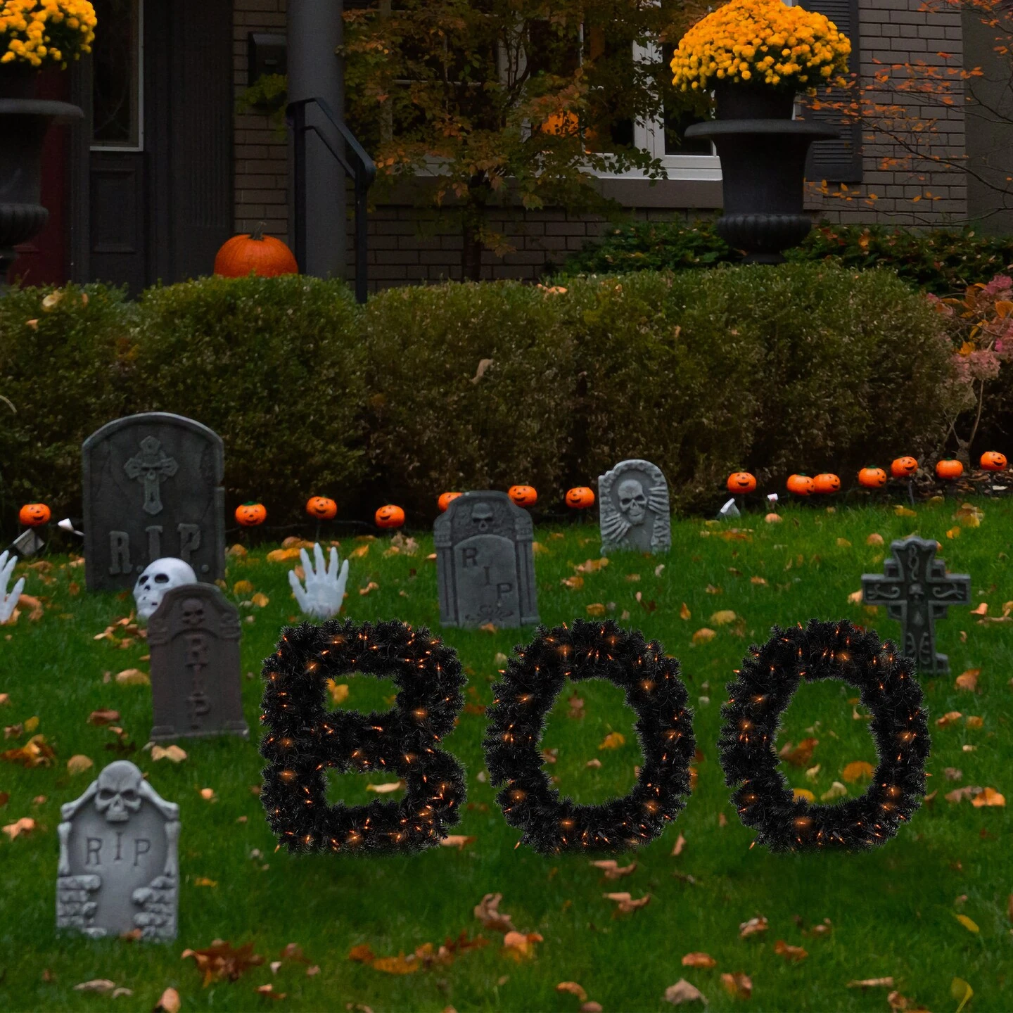 Northlight Lighted Letter "Boo" Outdoor Halloween Sign - 18" - Orange Lights Black 5 Northlight Lighted Letter "Boo" Outdoor Halloween Sign - 18" - Orange Lights Black - Image 3