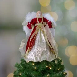 Northlight 14" Red And Gold Traditional Angel Christmas Tree Topper - Unlit 11 Northlight 14" Red And Gold Traditional Angel Christmas Tree Topper - Unlit -Northlight 81439737589152