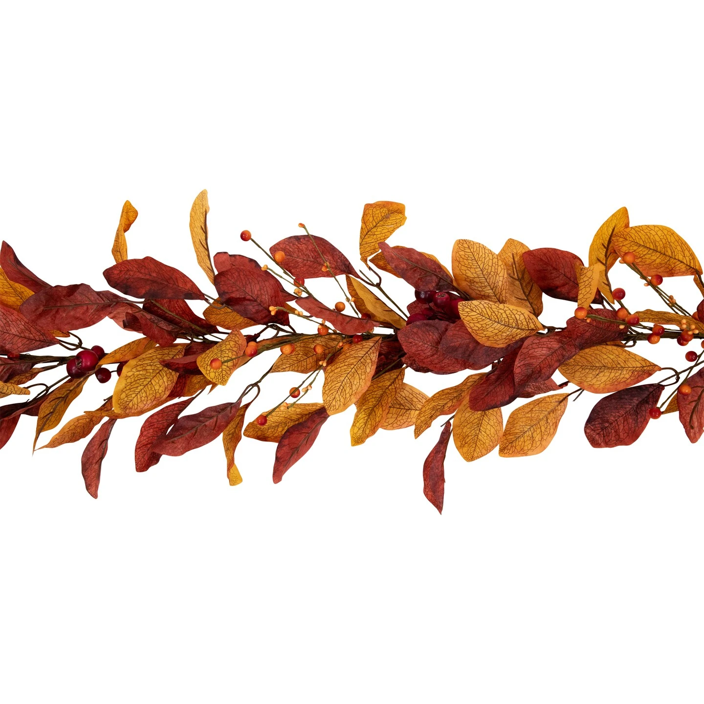 Northlight 5' X 8" Berries With Orange And Red Leaves Artificial Fall Harvest Garland, Unlit 8 Northlight 5' X 8" Berries With Orange And Red Leaves Artificial Fall Harvest Garland, Unlit - Image 6
