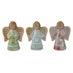 Northlight Glitter Dusted Gingerbread Christmas Angels - 6" - Set Of 3 Brown -Northlight 84527521813088 2