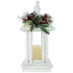 Northlight 15.25" LED Lighted White Storm Lantern Christmas Decoration -Northlight 85748519271600