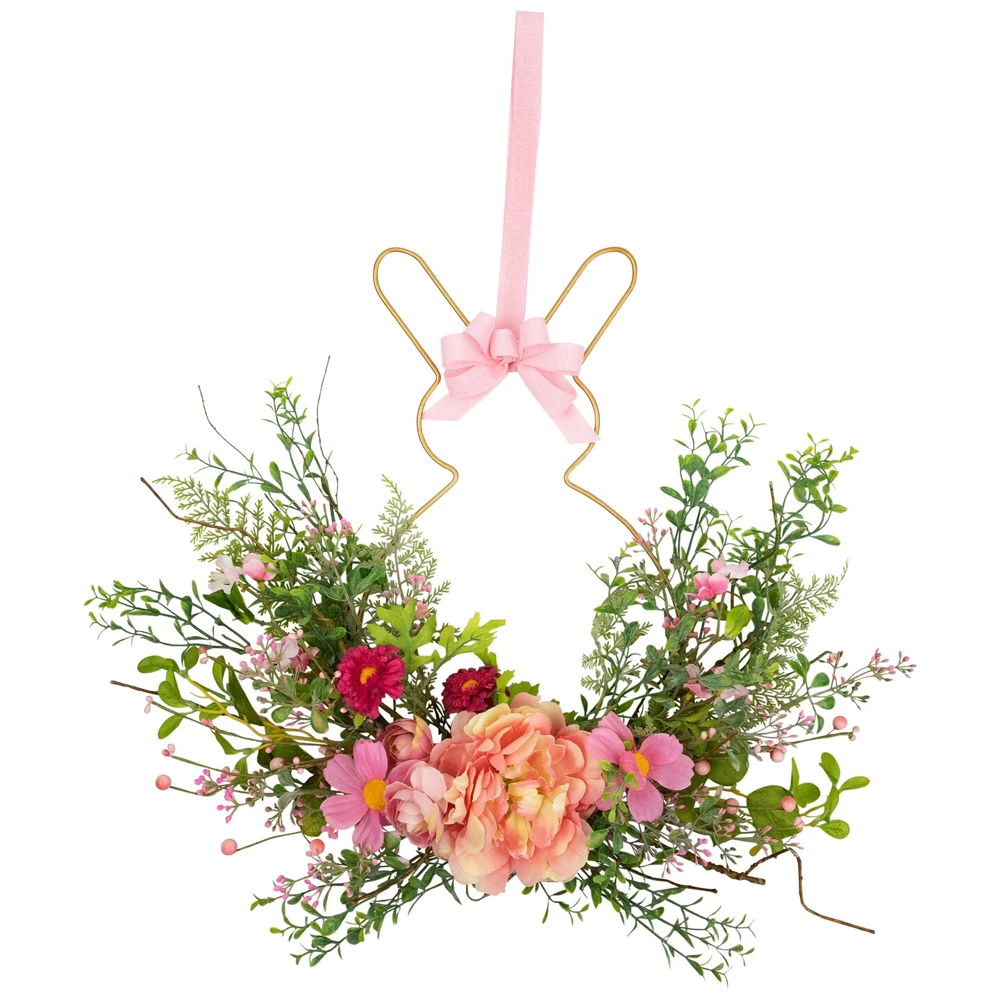 Northlight Bunny And Peony Mixed Floral Wall Hanging Easter Decoration - 16"- Pink 9 Northlight Bunny And Peony Mixed Floral Wall Hanging Easter Decoration - 16"- Pink - Image 7