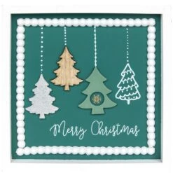 Northlight Merry Christmas Trees Framed Wall Art- 9.5" X 9.5" White 12 Northlight Merry Christmas Trees Framed Wall Art- 9.5" X 9.5" White -Northlight 90921291300688