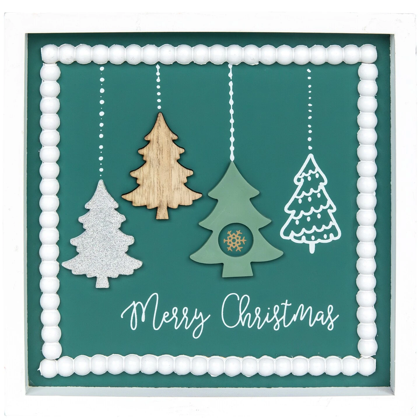 Northlight Merry Christmas Trees Framed Wall Art- 9.5" X 9.5" White 5 Northlight Merry Christmas Trees Framed Wall Art- 9.5" X 9.5" White - Image 3