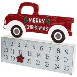 Northlight Merry Christmas Truck Wooden Advent Calendar - 9" Red -Northlight 90921992003792