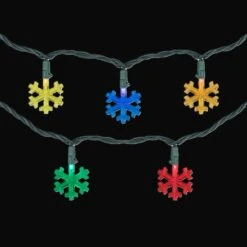 Northlight LED Snowflake Shaped Christmas Light Set - MultiColor - 4' Green Wire - 10ct 11 Northlight LED Snowflake Shaped Christmas Light Set - MultiColor - 4' Green Wire - 10ct -Northlight 96313395058000 2