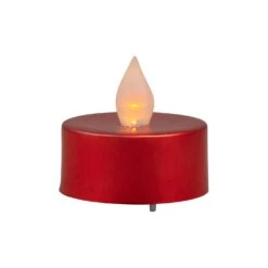 Northlight LED Flameless Flickering Tea Light Candles - Metallic Red- Set Of 4 15 Northlight LED Flameless Flickering Tea Light Candles - Metallic Red- Set Of 4 -Northlight 96690420834256