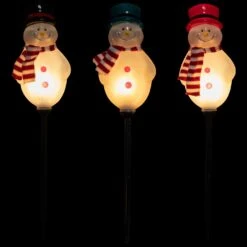 Northlight Lighted Snowmen Christmas Outdoor Pathway Markers - 16" - Set Of 3 White -Northlight 99736705658928