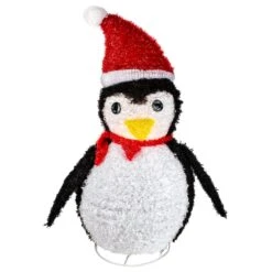 Northlight 32" Pre-Lit Outdoor Chenille Penguin With Santa Hat Christmas Yard Art Decoration -Northlight D027327S 11