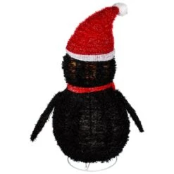 Northlight 32" Pre-Lit Outdoor Chenille Penguin With Santa Hat Christmas Yard Art Decoration -Northlight D027327S 14