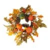 Northlight 24" Autumn Harvest Decorative Artificial Fall Leaves, Pinecones, Pumpkins And Berries Wreath