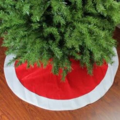 Northlight 48" Red Velveteen & White Faux Fur Trim Tree Skirt 9 Northlight 48" Red Velveteen & White Faux Fur Trim Tree Skirt -Northlight D046146S 11