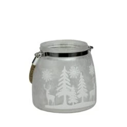 Northlight 5.5" Silver & Winter Scene Christmas Pillar Candle Lantern -Northlight D046162S 11