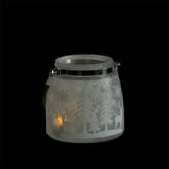 Northlight 5.5" Silver & Winter Scene Christmas Pillar Candle Lantern -Northlight D046162S 14