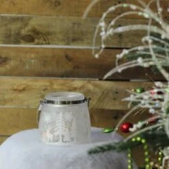 Northlight 5.5" Silver & Winter Scene Christmas Pillar Candle Lantern -Northlight D046162S 15