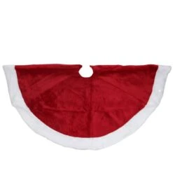 Northlight 48" Red & White Velveteen Tree Skirt -Northlight D046222S 12