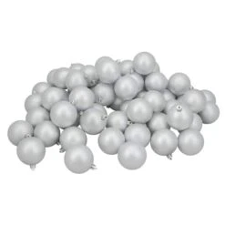 Northlight 60ct Matte Silver Splendor Shatterproof Ball Ornaments 11 Northlight 60ct Matte Silver Splendor Shatterproof Ball Ornaments -Northlight D046307S 1 1