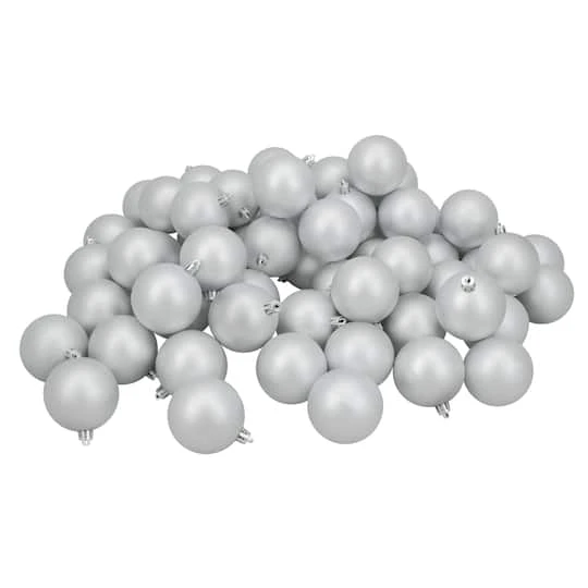 Northlight 60ct Matte Silver Splendor Shatterproof Ball Ornaments 4 Northlight 60ct Matte Silver Splendor Shatterproof Ball Ornaments - Image 2