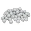 Northlight 60ct Matte Silver Splendor Shatterproof Ball Ornaments