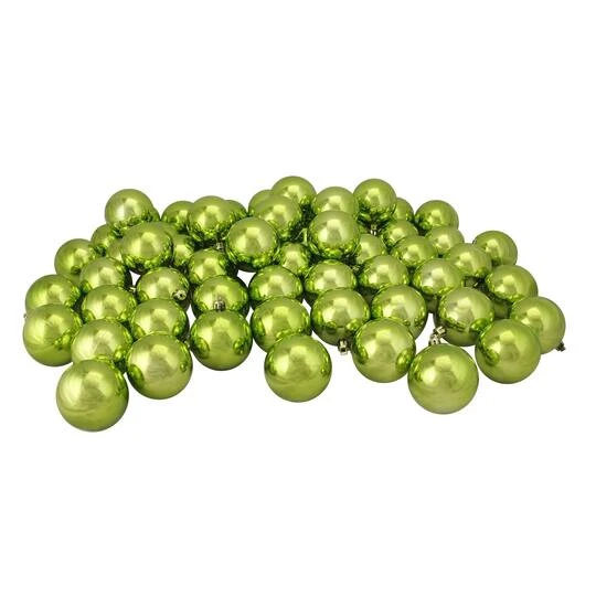 Northlight 60ct Shiny Green Kiwi Shatterproof Ball Ornaments 5 Northlight 60ct Shiny Green Kiwi Shatterproof Ball Ornaments - Image 3