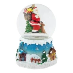 Northlight 5.5" Santa Claus With Christmas Tree & Reindeer Swirling Snow Globe -Northlight D046341S 13